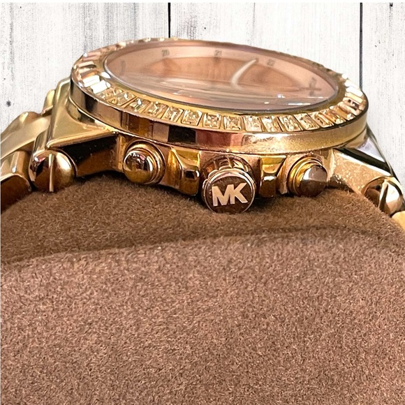 Michael Kors Dylan MK5412 Rose Gold Baguette Bezel Stainless Steel Women’s Watch - Picture 5 of 12